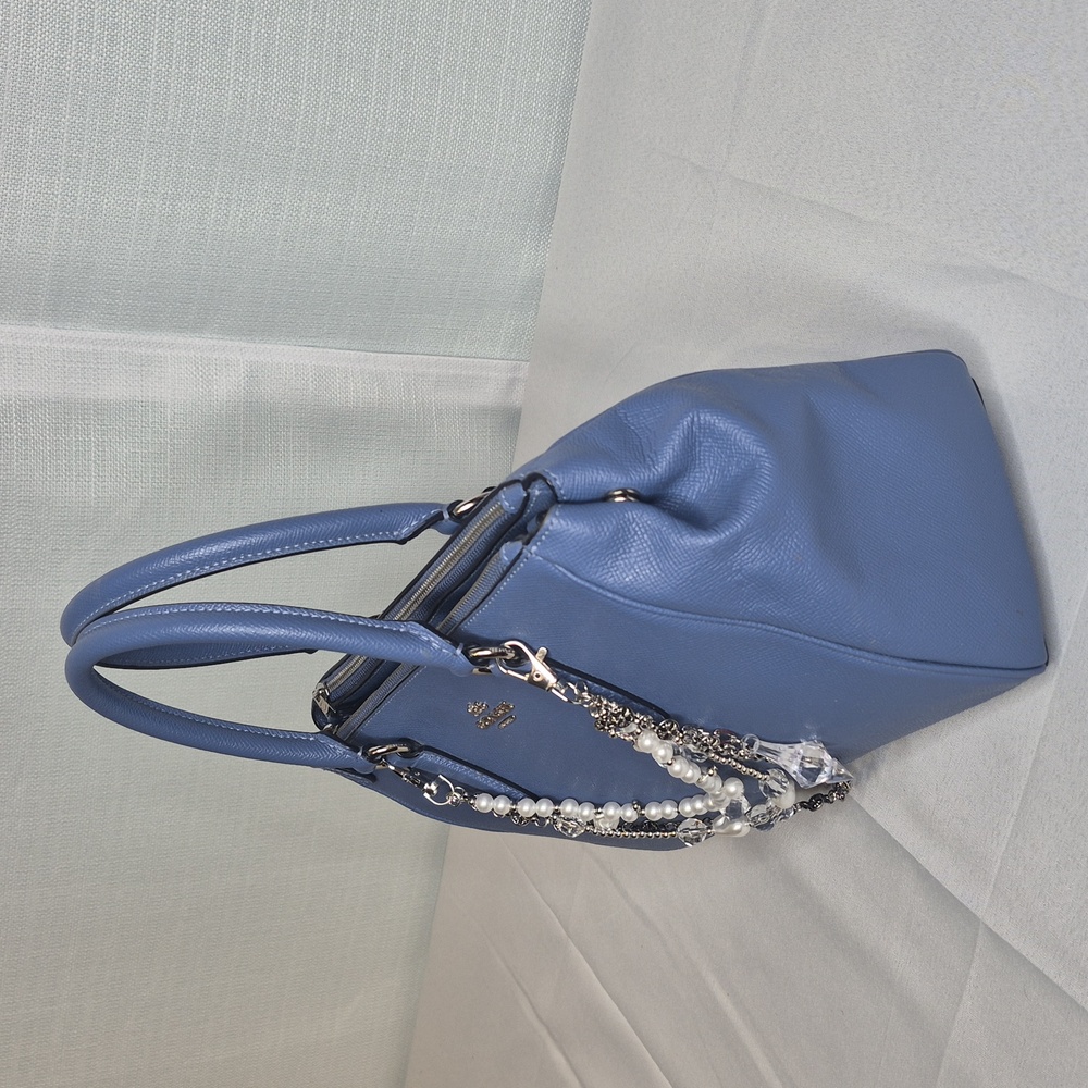 Coach Surry Blue Leather Double Top Zip Satchel 💙 (LIKE NEW) - Picture 8 of 17